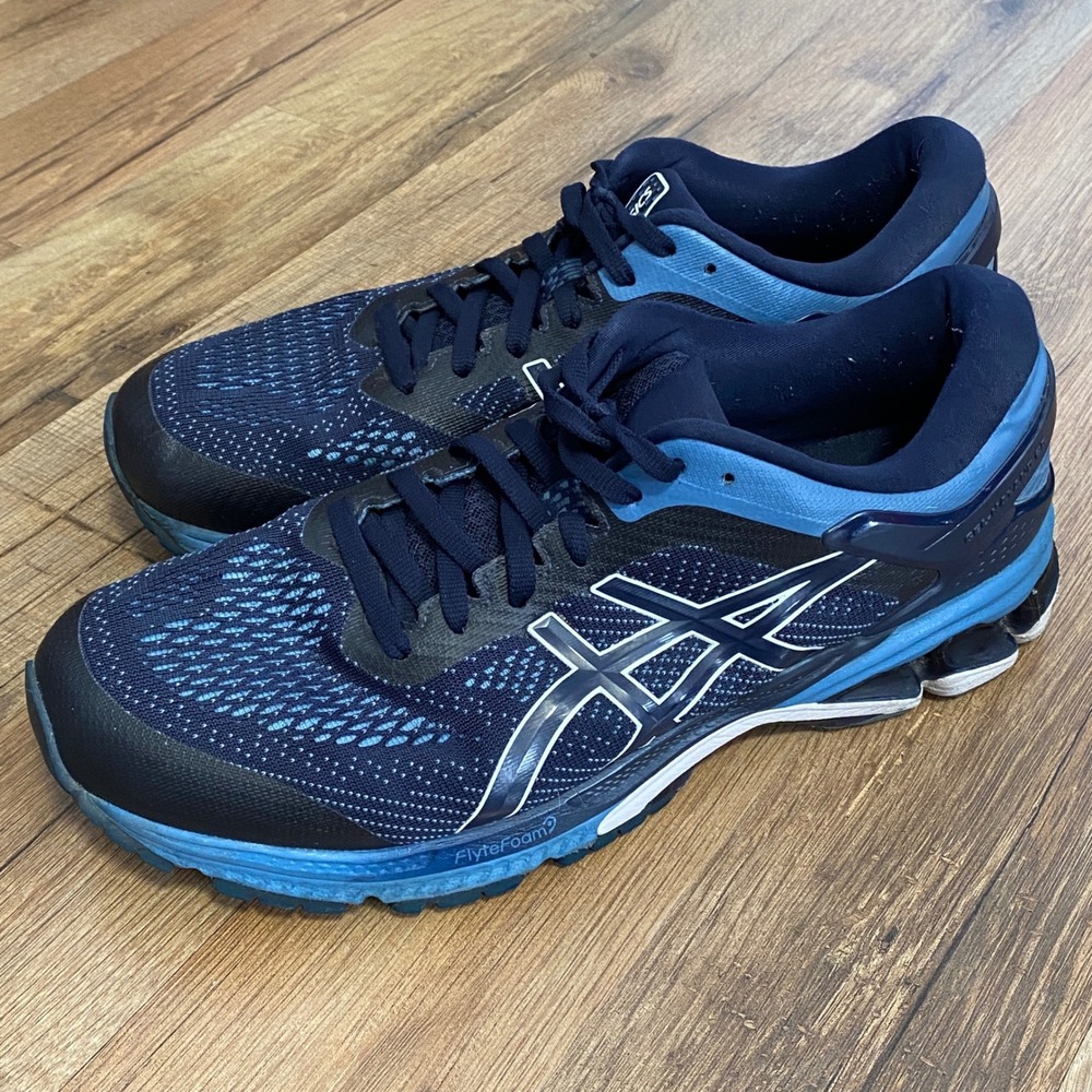ASICS Gel-Kayano 26 Mens Running Shoes Navy Blue Stability Sneakers Size 9.5